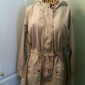 Super cute tan drawstring waist jacket